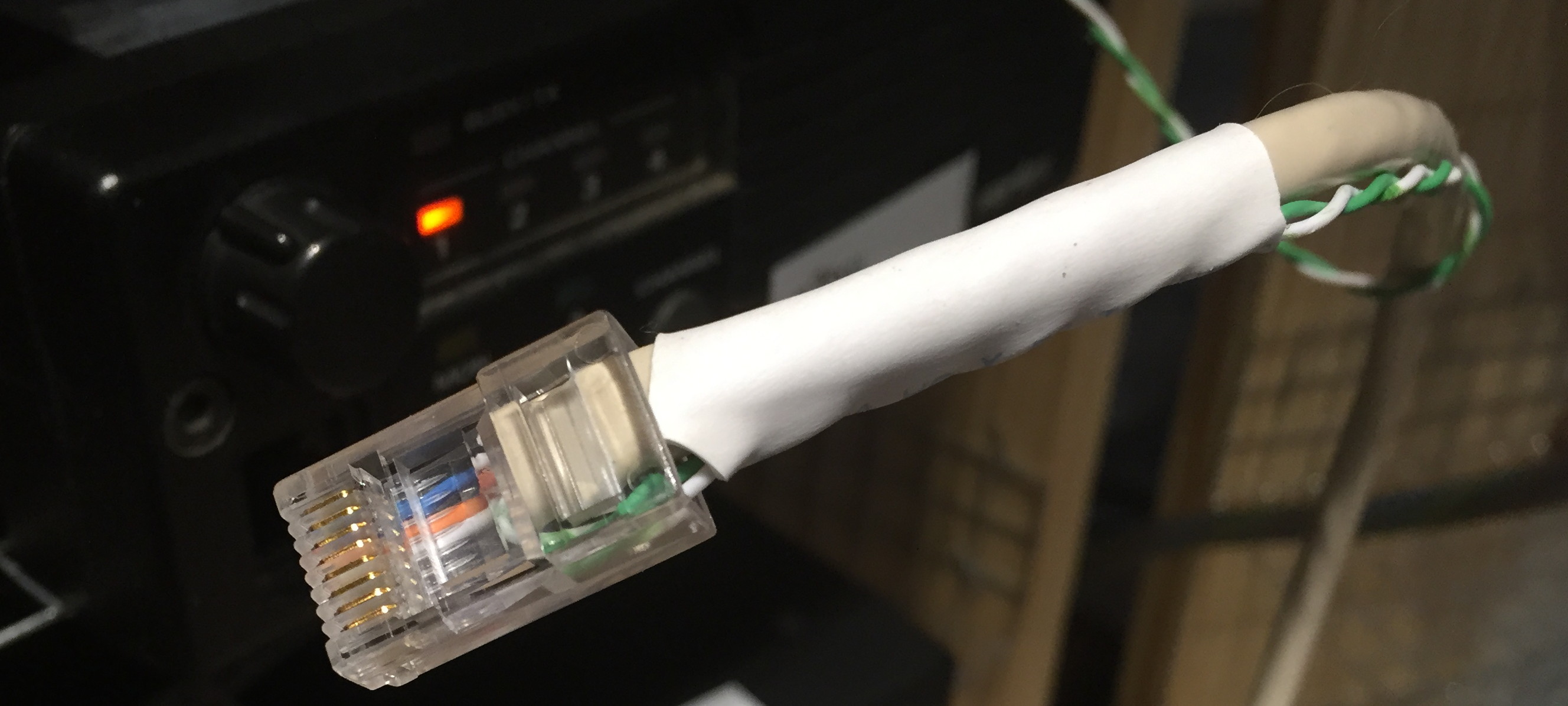 heat-strinked end with RJ45
