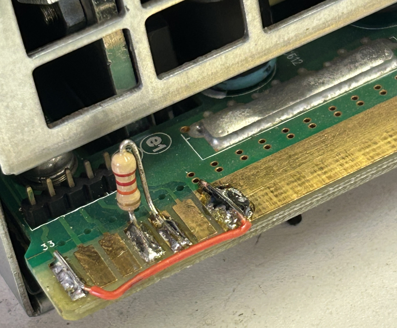 HP resistor and jumper placed