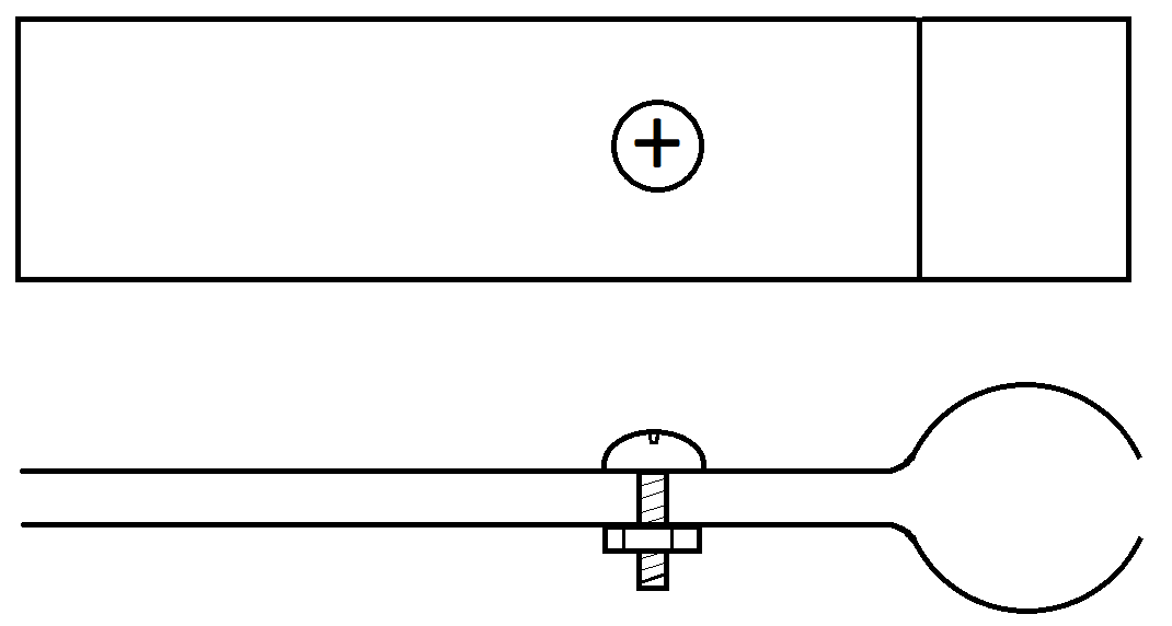 Top and side view of bracket