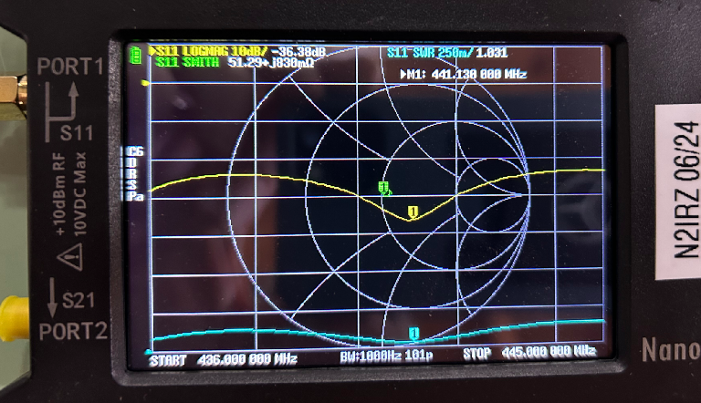 Image of VNA screen