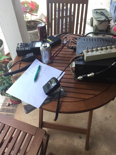 desk with attenuators