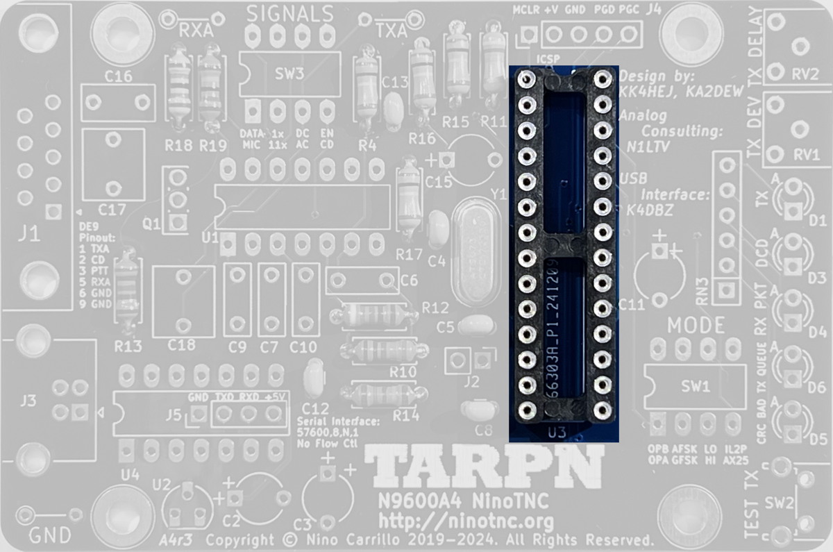 pcb looking down after ux3 socket install